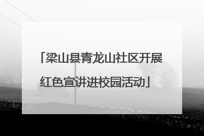 梁山县青龙山社区开展红色宣讲进校园活动