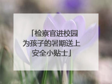 检察官进校园 为孩子的暑期送上安全小贴士