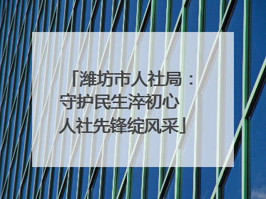 潍坊市人社局：守护民生淬初心 人社先锋绽风采