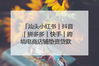 汕头小红书｜抖音｜拼多多｜快手｜跨境电商店铺垫资贷款企业-漫商易