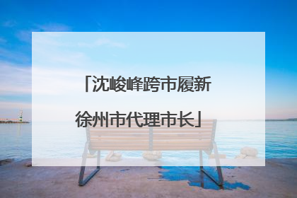 沈峻峰跨市履新徐州市代理市长