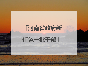 河南省政府新任免一批干部