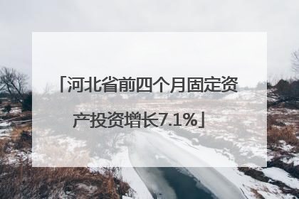 河北省前四个月固定资产投资增长7.1%