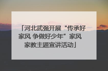 河北武强开展“传承好家风 争做好少年”家风家教主题宣讲活动