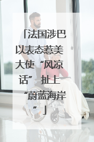 法国涉巴以表态惹美大使“风凉话” 扯上“蔚蓝海岸”