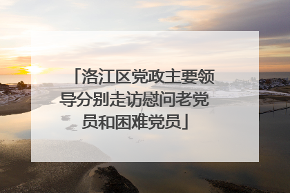 洛江区党政主要领导分别走访慰问老党员和困难党员