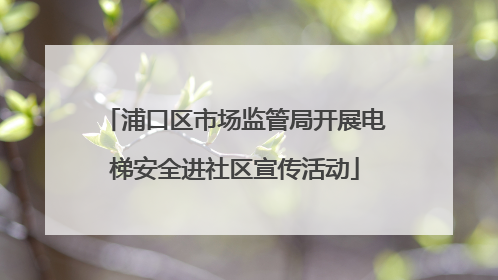 浦口区市场监管局开展电梯安全进社区宣传活动