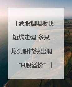 港股锂电板块短线走强 多只龙头股持续出现“H股溢价”