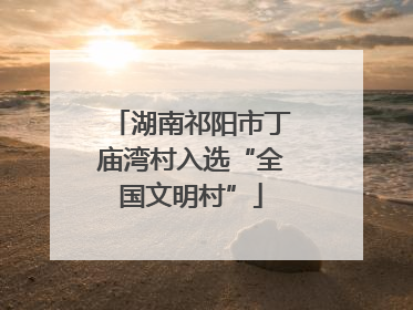 湖南祁阳市丁庙湾村入选“全国文明村”