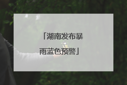 湖南发布暴雨蓝色预警
