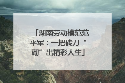 湖南劳动模范范平军：一把砖刀“砌”出精彩人生