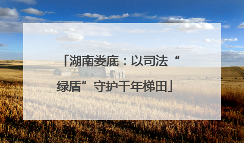 湖南娄底：以司法“绿盾”守护千年梯田