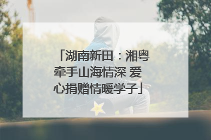 湖南新田：湘粤牵手山海情深 爱心捐赠情暖学子