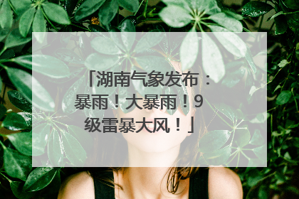 湖南气象发布：暴雨！大暴雨！9级雷暴大风！