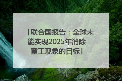 联合国报告：全球未能实现2025年消除童工现象的目标