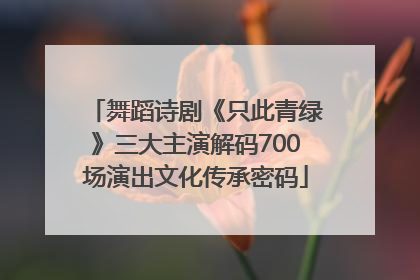 舞蹈诗剧《只此青绿》三大主演解码700场演出文化传承密码