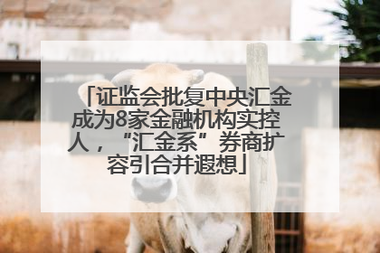 证监会批复中央汇金成为8家金融机构实控人，“汇金系”券商扩容引合并遐想