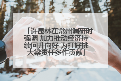 许昆林在常州调研时强调 加力推动经济持续回升向好 为扛好挑大梁责任多作贡献