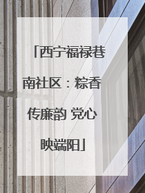 西宁福禄巷南社区：粽香传廉韵 党心映端阳