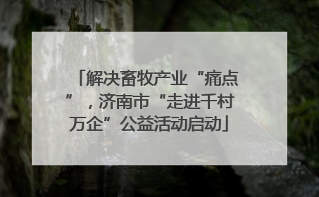解决畜牧产业“痛点”，济南市“走进千村万企”公益活动启动
