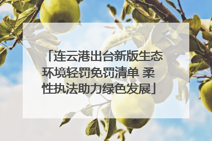 连云港出台新版生态环境轻罚免罚清单 柔性执法助力绿色发展