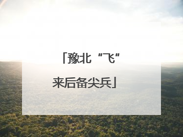豫北“飞”来后备尖兵
