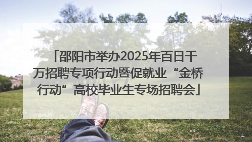 邵阳市举办2025年百日千万招聘专项行动暨促就业“金桥行动”高校毕业生专场招聘会