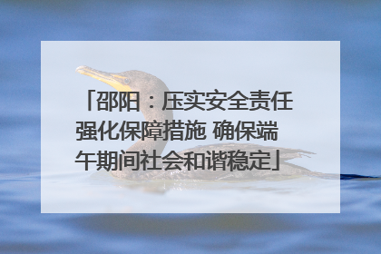邵阳：压实安全责任强化保障措施 确保端午期间社会和谐稳定