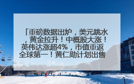 重磅数据出炉，美元跳水，黄金拉升！中概股大涨！英伟达涨超4%，市值重返全球第一！黄仁勋计划出售至多600万股股票