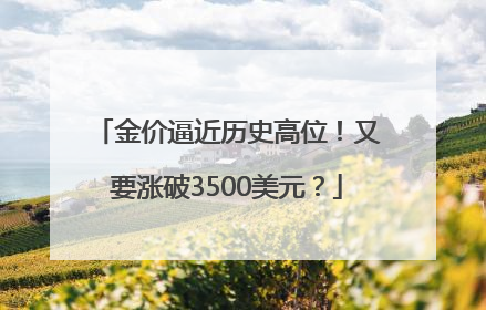 金价逼近历史高位！又要涨破3500美元？