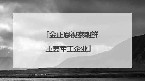 金正恩视察朝鲜重要军工企业