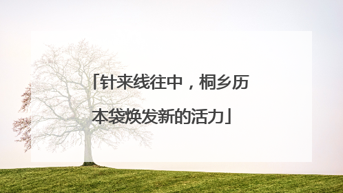 针来线往中，桐乡历本袋焕发新的活力