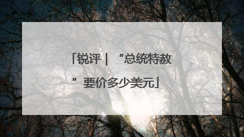 锐评｜“总统特赦”要价多少美元