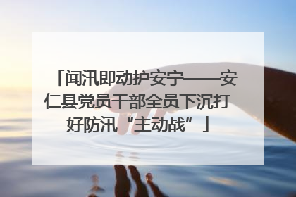 闻汛即动护安宁——安仁县党员干部全员下沉打好防汛“主动战”