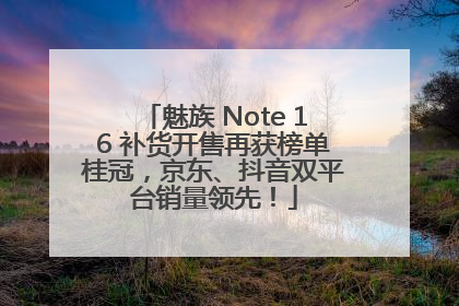 魅族 Note 16 补货开售再获榜单桂冠，京东、抖音双平台销量领先！