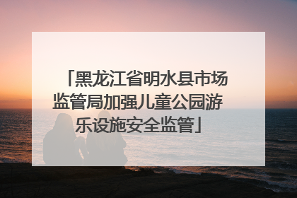 黑龙江省明水县市场监管局加强儿童公园游乐设施安全监管