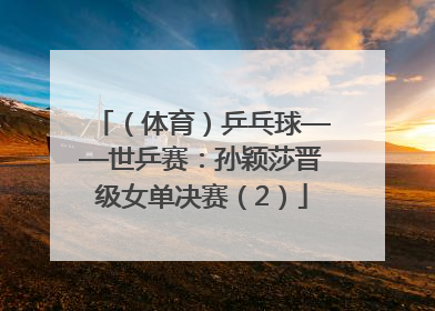 （体育）乒乓球——世乒赛：孙颖莎晋级女单决赛（2）