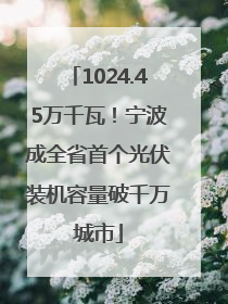 1024.45万千瓦！宁波成全省首个光伏装机容量破千万城市