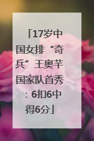 17岁中国女排“奇兵”王奥芊国家队首秀：6扣6中得6分