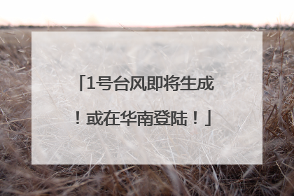 1号台风即将生成！或在华南登陆！