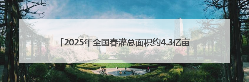 2025年全国春灌总面积约4.3亿亩 水网建设保农作物灌溉 保粮食丰收