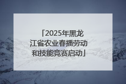 2025年黑龙江省农业春播劳动和技能竞赛启动