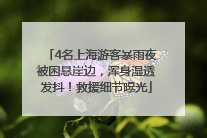 4名上海游客暴雨夜被困悬崖边，浑身湿透发抖！救援细节曝光