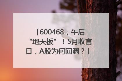 600468，午后“地天板”！5月收官日，A股为何回调？