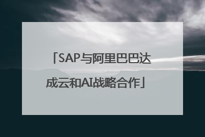 SAP与阿里巴巴达成云和AI战略合作